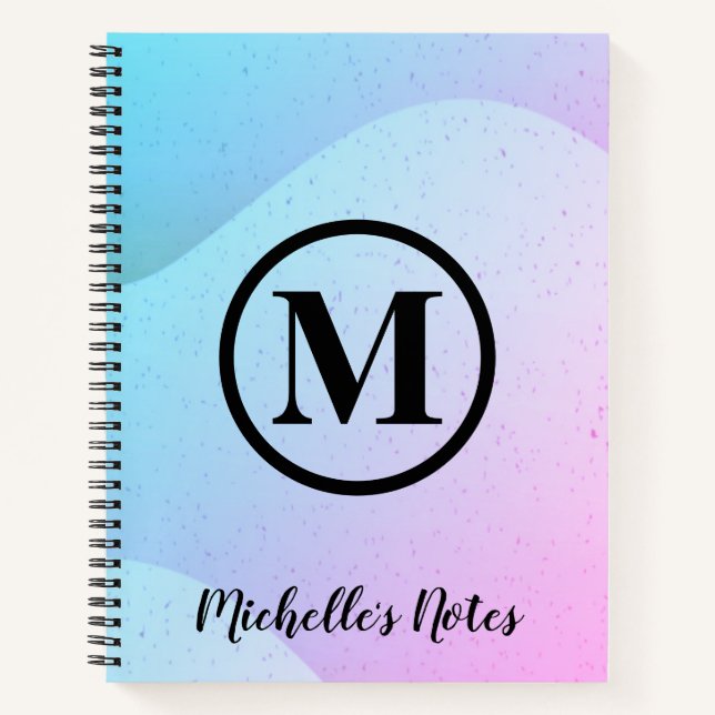 Personalised Monogram Name Spiral Notebook (Front)
