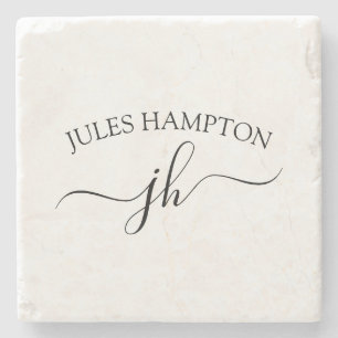 Personalised Monogram Name Stone Coaster