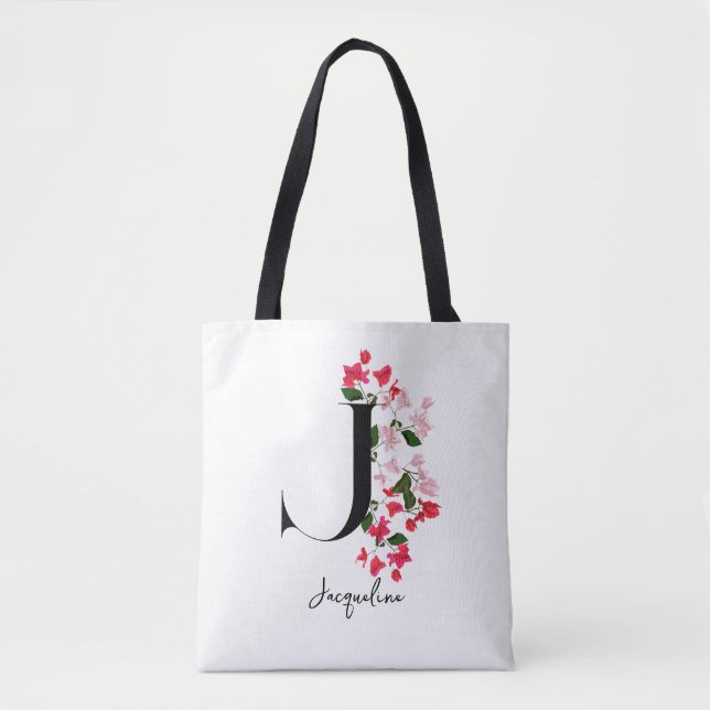 Personalised Monogram Name Tote Bag - Letter J (Front)