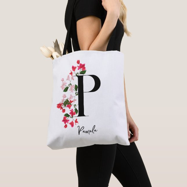 Personalised Monogram Name Tote Bag - Letter P (Close Up)