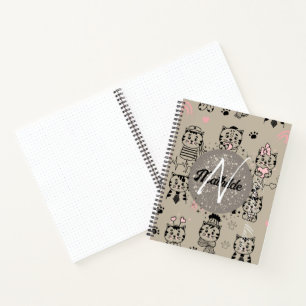 Personalised Monogram Name Unique Modern Kids Notebook