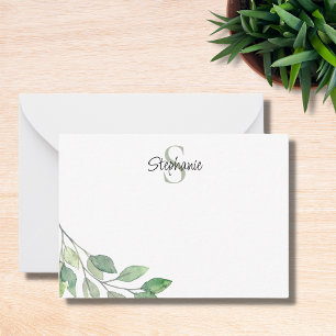 Personalised Monogram Name Watercolor Card