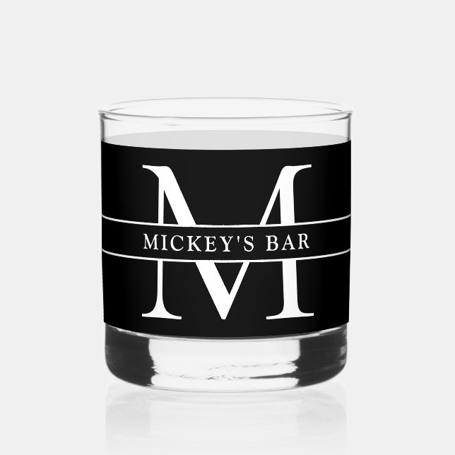 Personalised Monogram Name Whiskey Glass (Front)