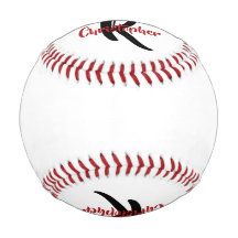 Personalised Monogram Name White Baseball