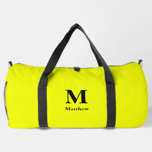 Personalised Monogram Name Yellow Duffle Bag
