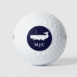 Personalised Monogram Nautical Navy Blue Classic Golf Balls