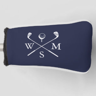 Personalised Monogram Navy Blue Golf Head Cover
