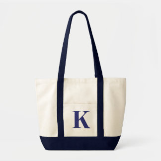 Personalised Monogram NAVY BLUE + NATURAL TOTE