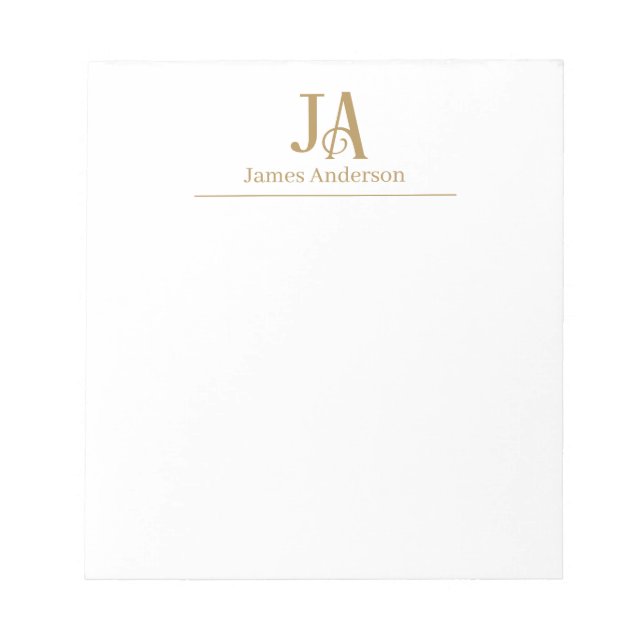 Personalised Monogram Notepad – Office Stationery (Front)
