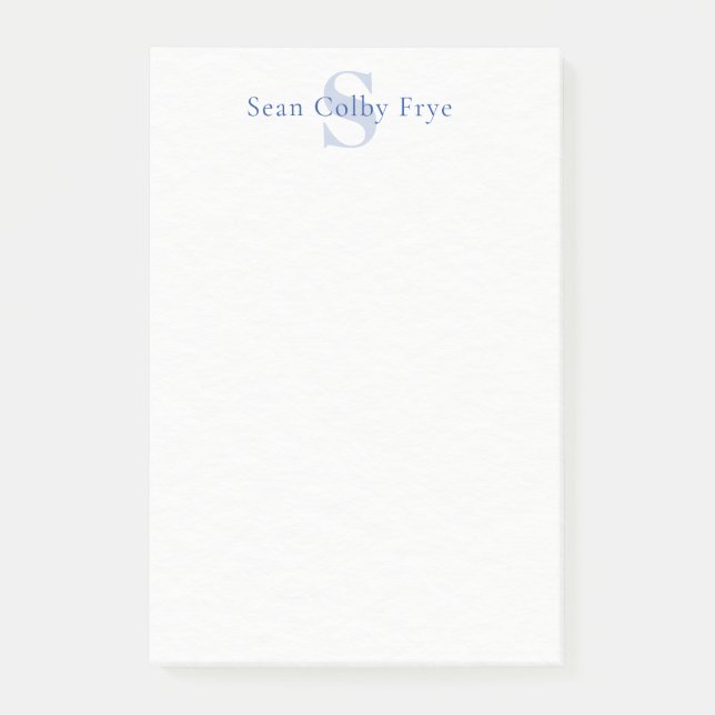 Personalised Monogram Notepad Post It Notes (Front)