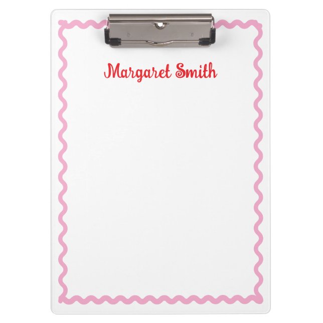 Personalised Monogram Notepads with Scallop Border Clipboard (Front)