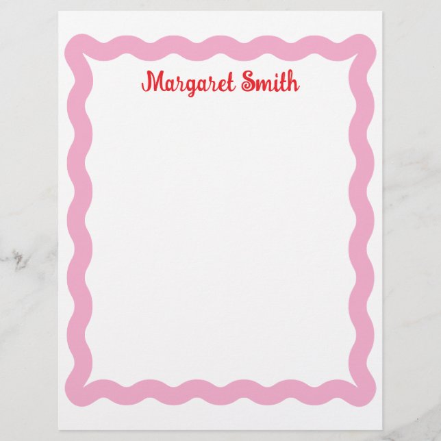 Personalised Monogram Notepads with Scallop Border Custom Letterhead (Front)