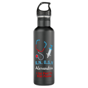 Personalised Monogram Nurse Art Design Funny Text 710 Ml Water Bottle