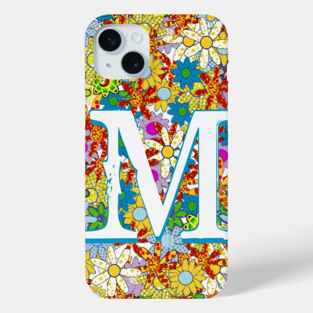Personalised Monogram or Name Floral Pattern Case-Mate iPhone Case (Back)