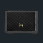 Personalised Monogram Pattern Trifold Nylon Wallet<br><div class="desc">Custom,  personalised,  modern cool black chequered pattern monogram,  durable,  classic,  tri-fold nylon wallet,  with full-length bill pocket,  two credit card pockets,  and ID card window. Simply type in your initial / monogram,  to customise. Makes a great custom,  personalised gift for birthday,  wedding,  anniversary,  fathers day,  holidays,  christmas,  and more.</div>