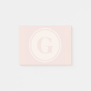 personalised monogram peach post-it notes