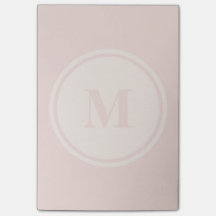 personalised monogram peach post-it notes