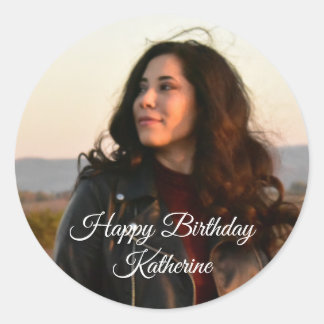 Personalised Monogram Photo and/or Name/Message Classic Round Sticker