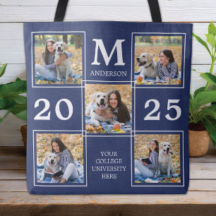 Personalised Monogram Photo Collage Graduation Tote Bag