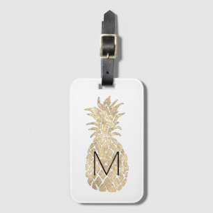 personalised monogram pineapple luggage tag