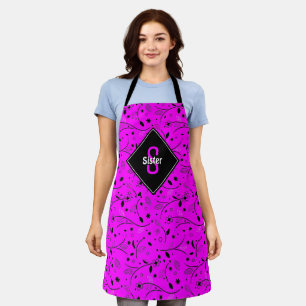 Personalised Monogram Pink Floral SISTER Apron