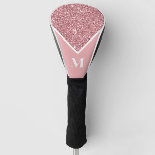 Personalised Monogram Pink Glitter Golf Head Cover