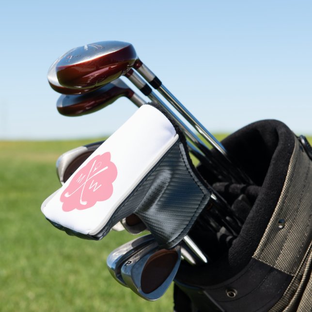 Personalised Monogram Pink Golf Head Cover (In Situ)