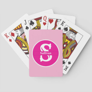 Personalised Monogram Pink on Pink Classic Playing Cards