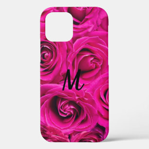 Personalised Monogram Pink Roses Case-Mate iPhone iPhone 12 Case