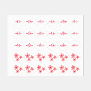 Personalised monogram Pink Sakura blue tartan