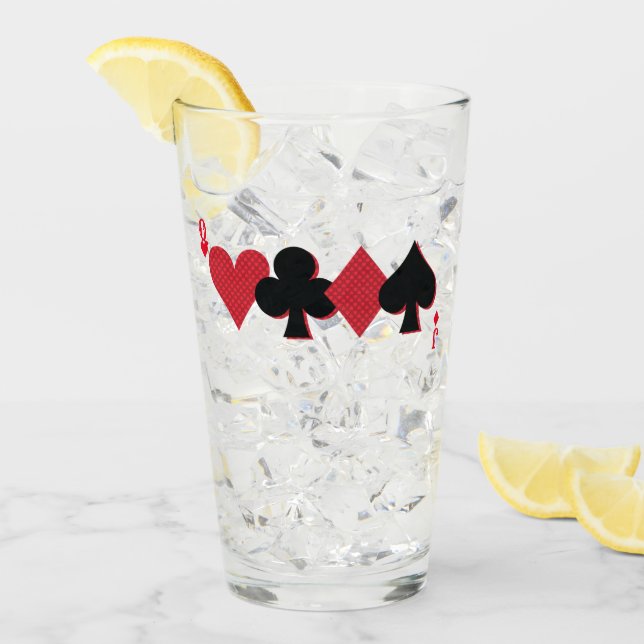 Personalised Monogram Playing Card Bridge & Poker Glass (Front Ice)