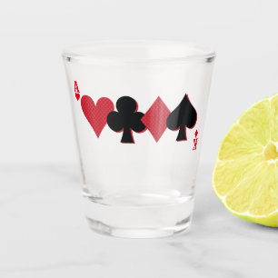 Personalised Monogram Playing Card Bridge & Poker Shot Glass
