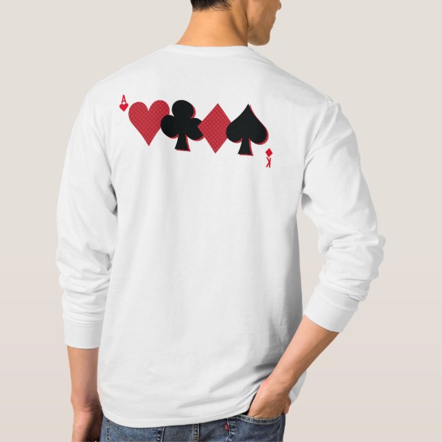 Personalised Monogram Playing Card Bridge Poker T-Shirt (Back)