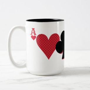 Personalised Monogram Playing Card Bridge & Poker Two-Tone Coffee Mug