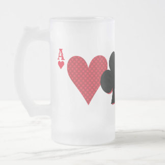 Personalised Monogram Playing Cards Bridge & Poker Frosted Glass Beer Mug