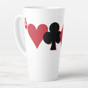 Personalised Monogram Playing Cards Bridge & Poker Latte Mug
