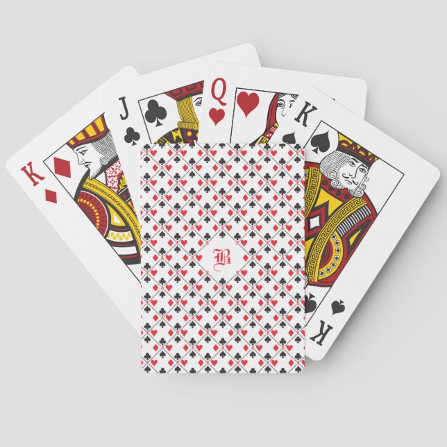 Personalised Monogram Poker Playing Card Suit (Back)