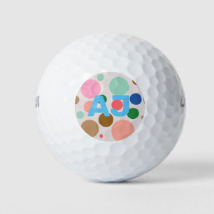Personalised Monogram Polka Dot Pattern Golf Balls