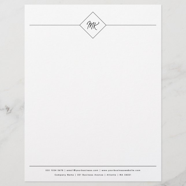 Personalised Monogram Professional Script Custom Letterhead (Front)
