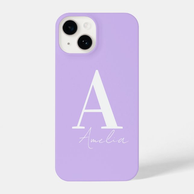 Personalised Monogram Purple Lilac  iPhone Case (Back)