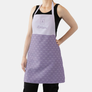 Personalised Monogram Purple Simple Bow Apron