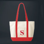 Personalised Monogram RED   NATURAL TOTE<br><div class="desc">Personalised Monogram RED   NATURAL TOTE.  Custom create your own bag!</div>