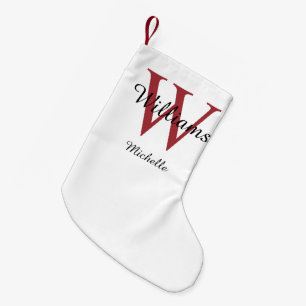 Personalised Monogram Red Small Christmas Stocking
