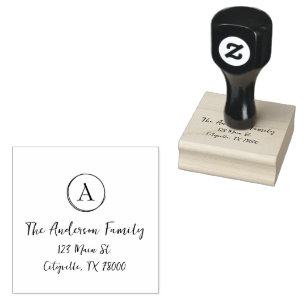 Personalised Monogram Return Address Rubber Stamp