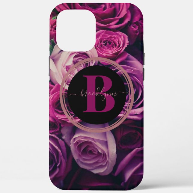 Personalised Monogram Romantic Floral Phone Case (Back)