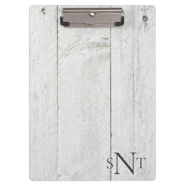 Personalised Monogram Rustic Clipboard (Front)