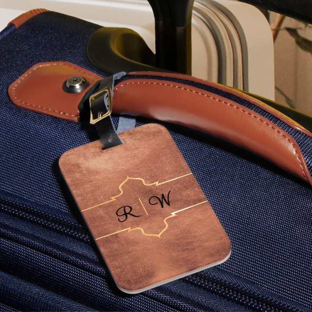 Personalised Monogram Rustic Copper Luggage Tag (Creator Uploaded)