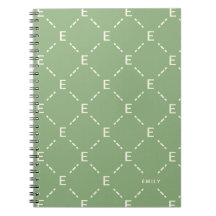 Personalised Monogram Sage Green Geometric Pattern