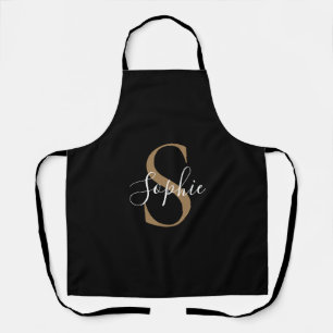 Personalised Monogram Script Elegant Customised Apron