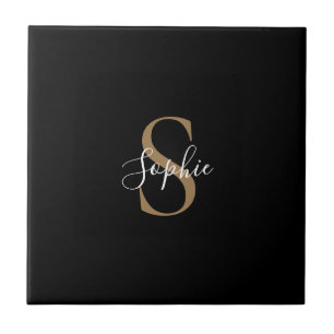 Personalised Monogram Script Elegant Customised Tile